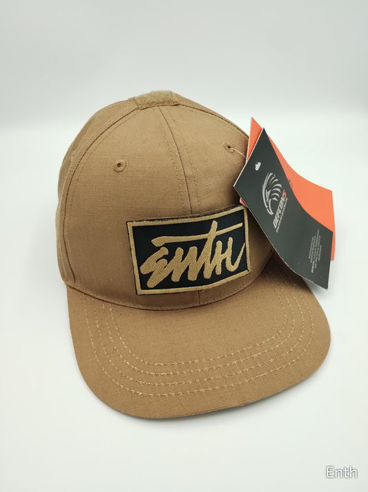 ENTH CAP WITH EMBROIDERED PATCHES, 6 PANELS, FLAT VISOR